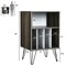 Freestanding Record Player Stand Record Storage Cabinet with Metal Legs